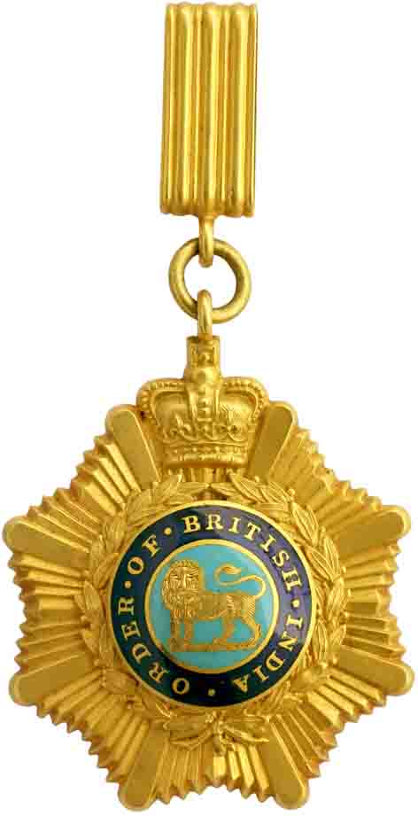 Order of British India, 1st Class, 1st type neck badge (1837-1938), Gold, light blue and d