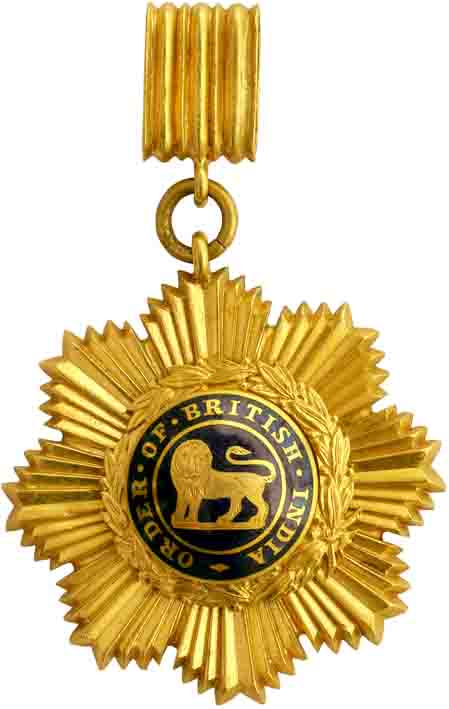 Order of British India, 2nd Class, neck badge (1837-1947), Gold and deep enamel. Very fine