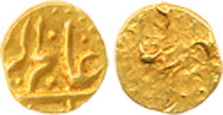 Alamgir II, Gold ½ Fanam, 0.20g, Karappa Mint. Very fine+, scarce.