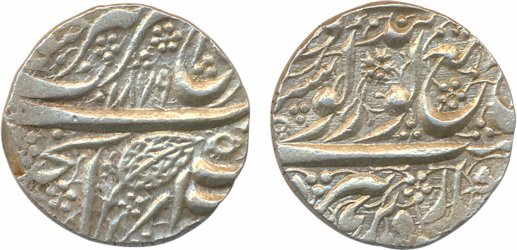 Ranjit Singh, Silver Rupee, 11.20g, Amritsar Mint, VS 1879, Obv: Fath Guru Gobind Singh le