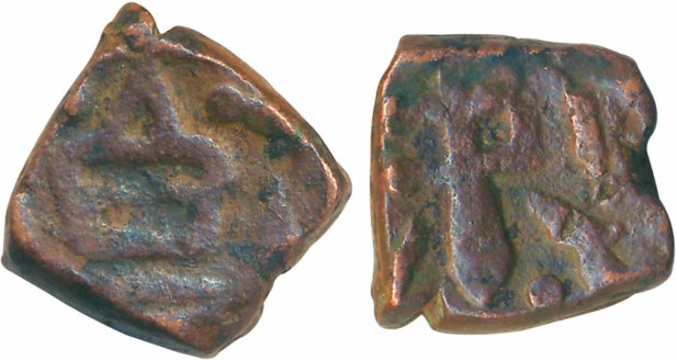 Central India, Anonymous issue, Copper Kachcha Paisa,11.87g Obv: Crown, Rev: Sword or kata