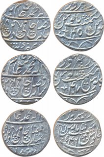 Saharanpur, Silver Rupees (3), in the name of Shah Alam II, RY 45, 46 & 47 (KM# 693). Very