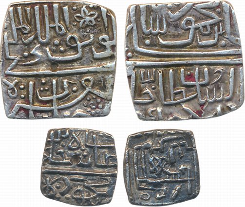 Ghiyath Shah, Silver (2), ½ and 1/8 5.22g,1.15g Tanka, abu ‘l fath and al-kibriya lillah l