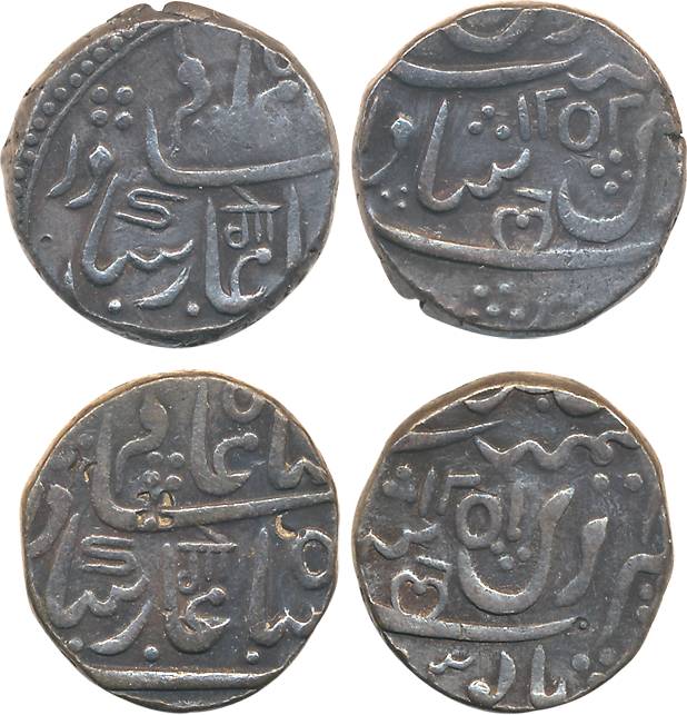 Silver Rupees (2), 11.08g, 11.16g, Dilshanabad Mint, in the name of Shah Alam II, Ah 1252 