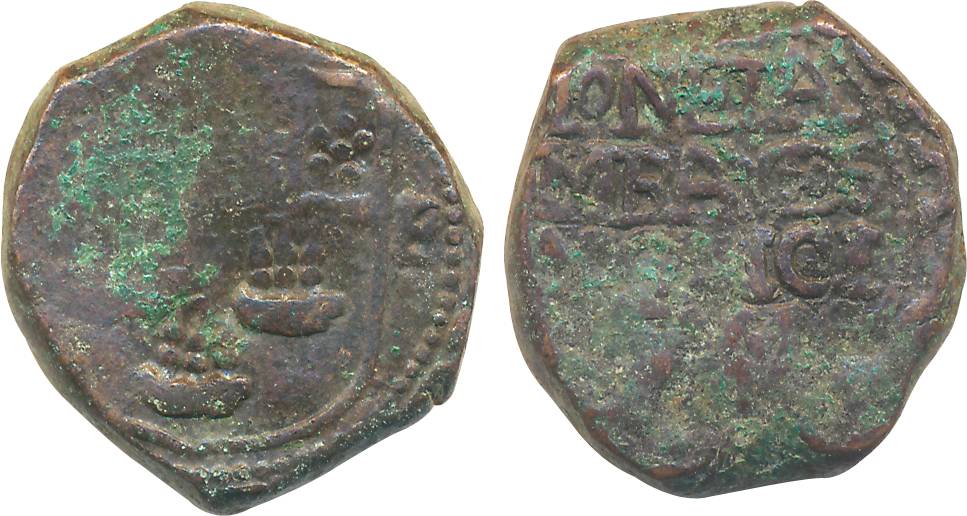 Copper Coperoon -Pice, 11.03g (KM# A143). Patinated, very fine, scarce.