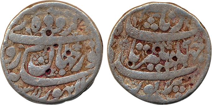 Nurjahan, Silver Rupee, 11.21g, “Fuzodah” couplet, “Za Naame Shahe Jahangir Tashuda Purnoo