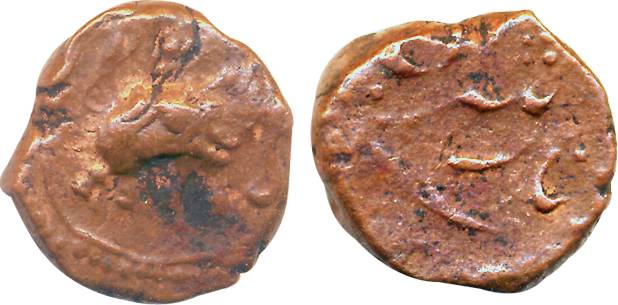 Tipu Sultan Copper ¼ Paisa, 2.45g, Tarpatri Mint. Fine+, very rare.