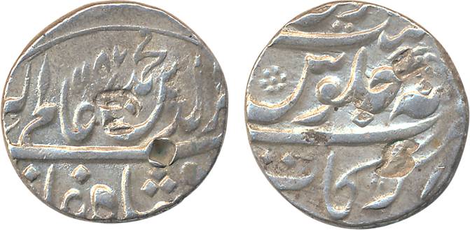 Muhammad Ali, Silver Rupee, 11.20g, Arkat Mint, in the name of Shah Alam II, AH 1187 (KM# 