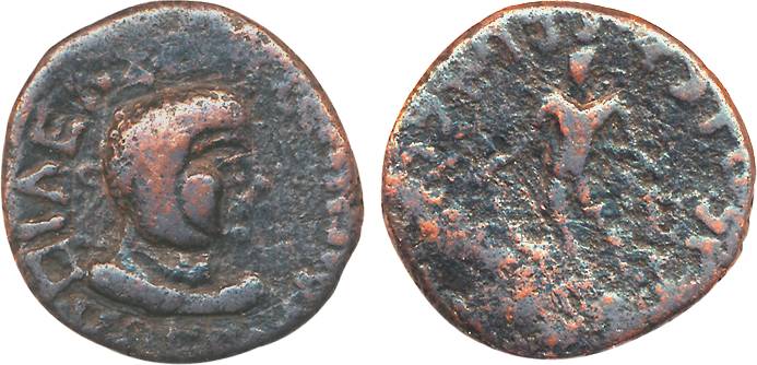 Kushans, Kujula Kadphises, Copper, 7.47g, “Posthumous Hermaios” type, Obv: Diademed bust o