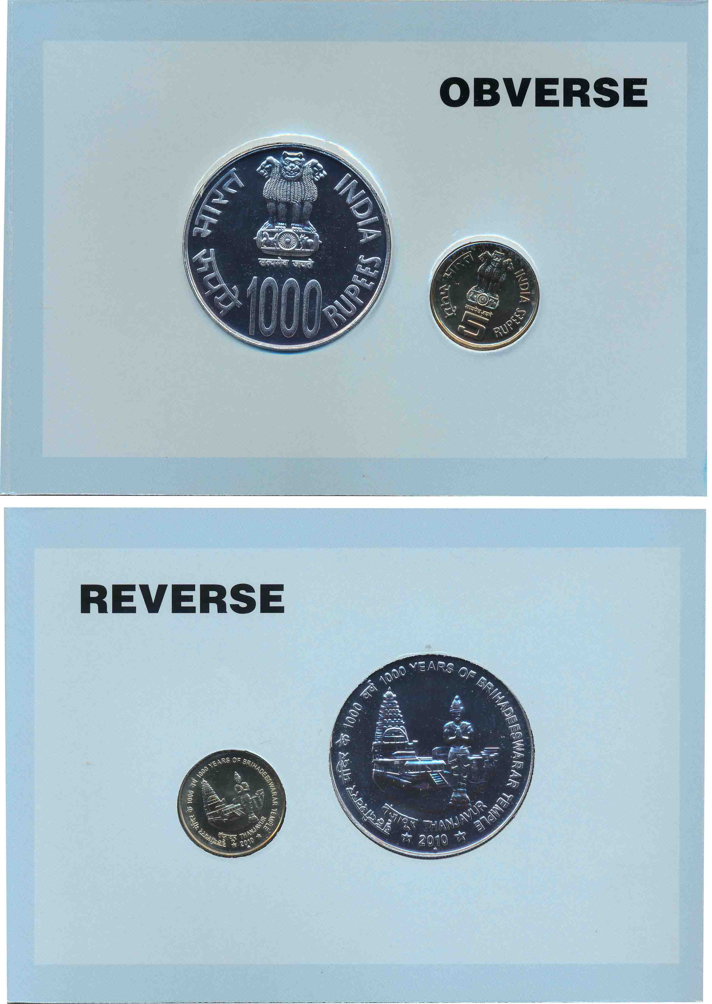 2009, Uncirculated set of 2, “60 Years of the Commonwealth”, Rupees 100 & 5, in blister pa