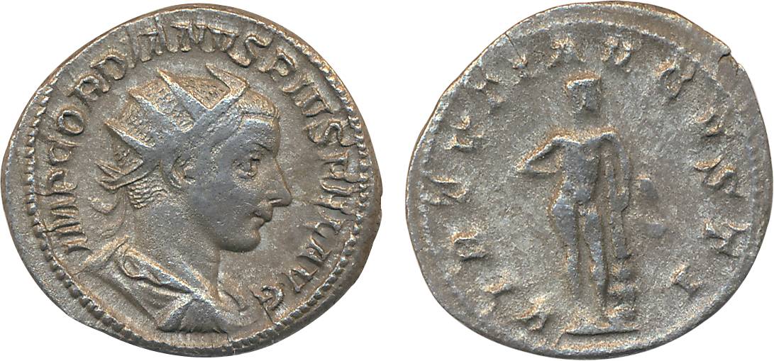Ancient World, Roman, Gordian III, Silver Antoninianus, 3.76g, Rome mint, Obv: Radiate dra