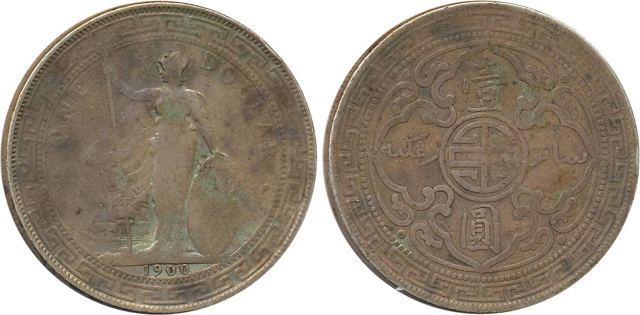 Great Britain, Silver Trade Dollar, 1900. Fine+.