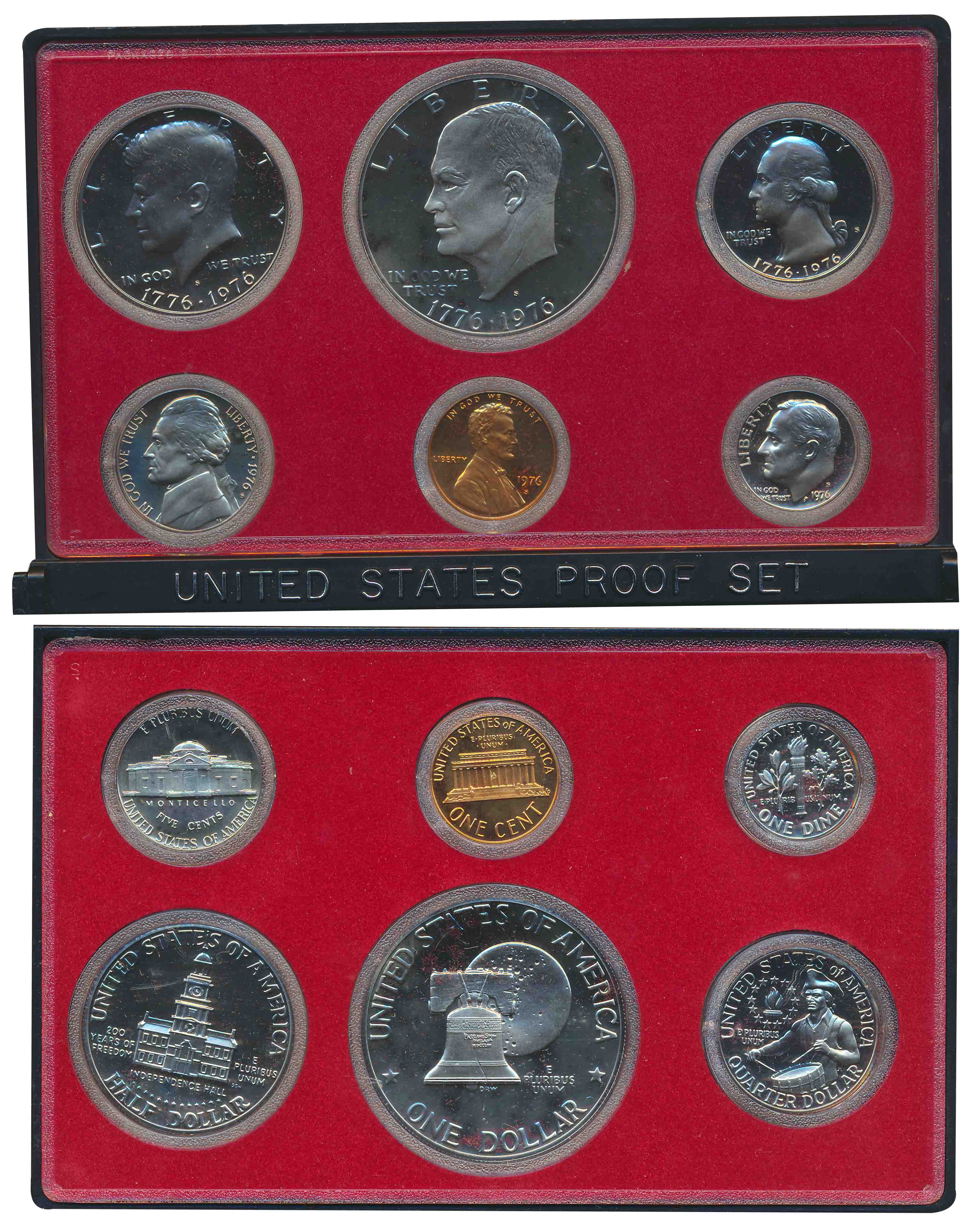 United State of America, Proof Set, 1975, set of 6 coins in original box of packing.