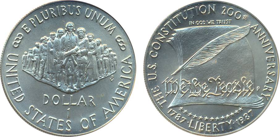 United State of America, Proof, 1987P, “Constitution Bicentennial”. In original box of pac