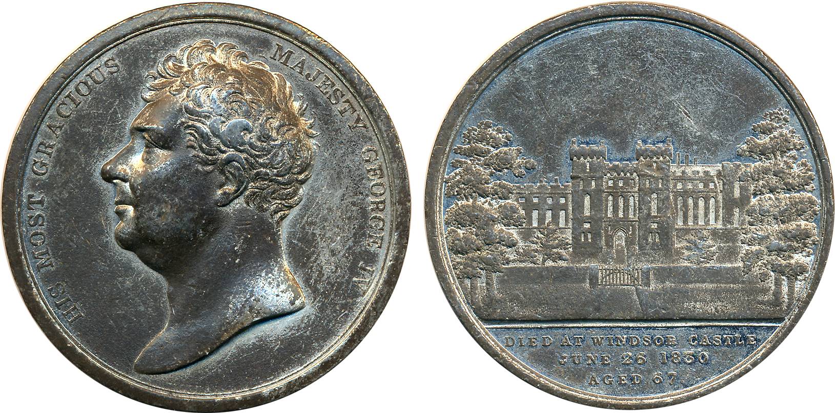 George IV, White Metal Medal, Obv: Bust of George IV, Rev: Legend. Very fine, scarce.