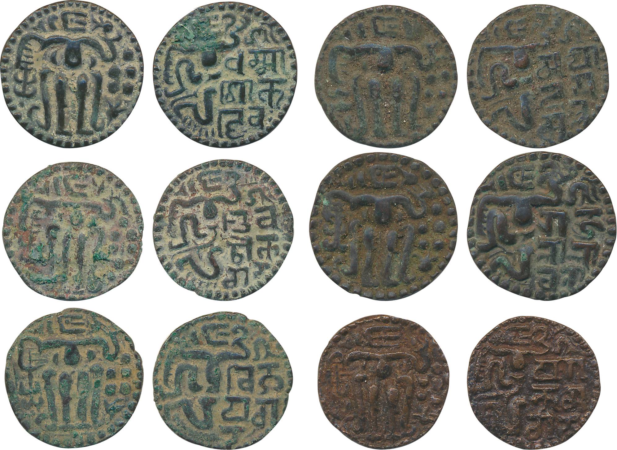 Ceylon/ Dambadeniya Cholas, Copper Massa (6), Dharmasoka Deva, Vijaya Bahu IV, Srimath Sah