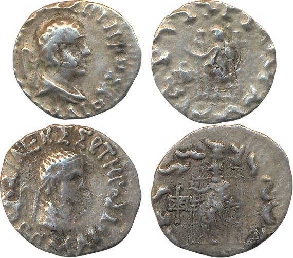 Indo-Greek, Hermaeus, Silver, Drachm (2), 1.90g, Posthumous issue, Obv: Diademed bust of k