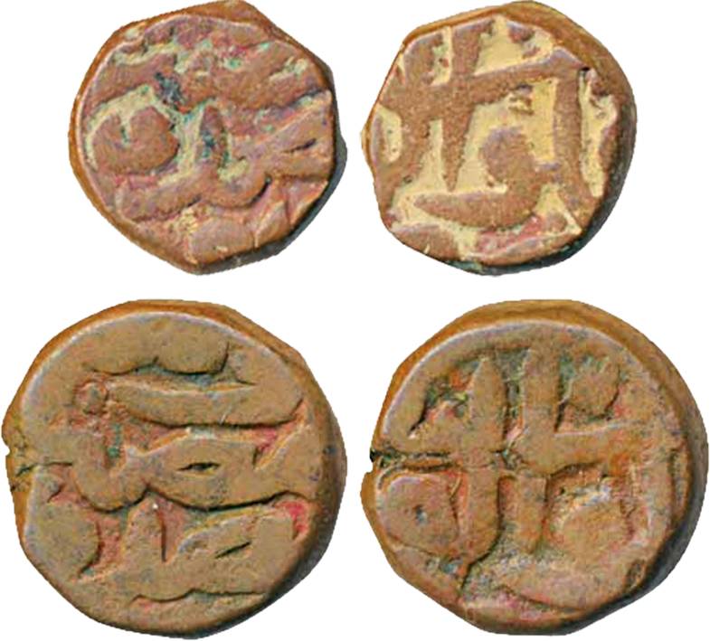 Akbar, Copper (2) Dam & ½ Dam, 20.25g, 10.06g, Alwar Mint. Very fine+, scarce. 2 coins