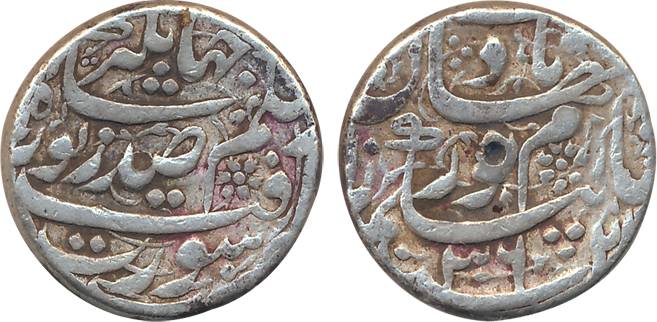 Nurjahan, Silver Rupee, 11.35g, Surat Mint, AH 1036/ RY 21 (KM# 168.6). Cleaned, very fine