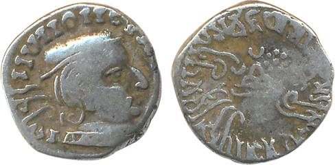 Western Kshatrapas, Vijayasena as Mahakshatrapa s/o Damasena ,Silver Drachm, 2.30g, SE 160
