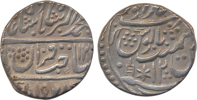 Randhir Singh, Silver Rupee, 11.05g, Braj Indrapur Mint, in the name of Muhammad Akbar II,