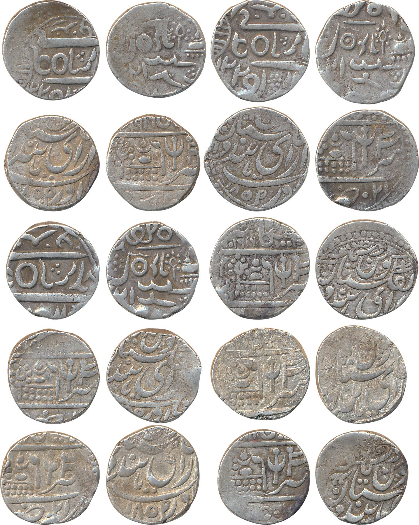 Silver Rupees (10), various type and dates. Fine to very fine. 10 coins.