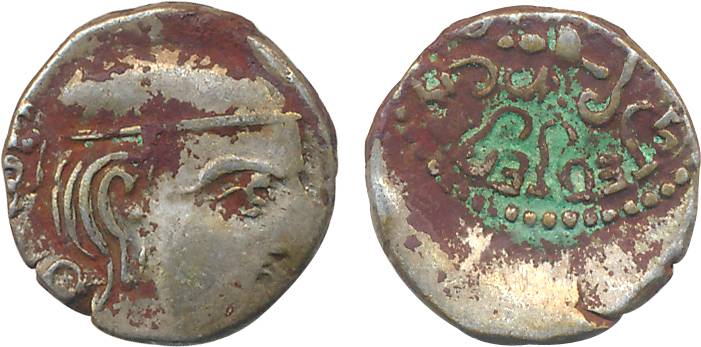 Gupta, Chandragupta II, Silver Karshanapana, 2.01g, “Saurashtra/ Gujarat” type, Obv: Bust 