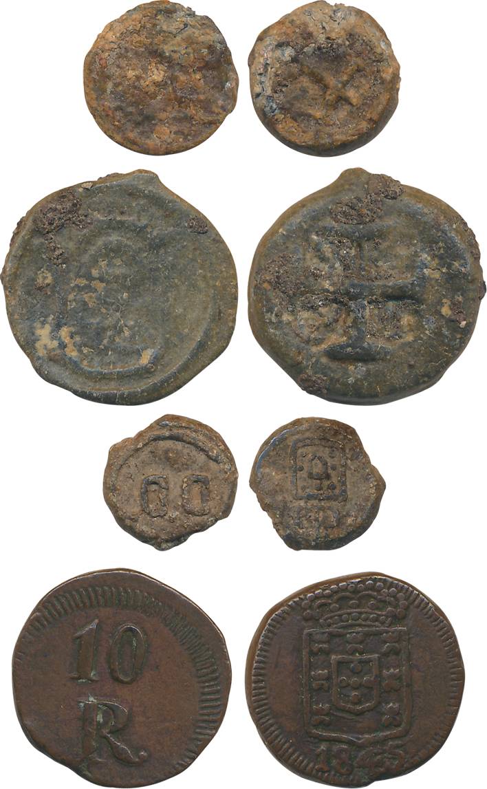 Diu, Lead (3), Goa, Copper (1), various types. Fine to very fine. 4 coins.