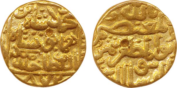Ahmad Shah II, Gold Tanka, 11.06g, Hazarat Muhammadabad Mint, AH 853 (G&G# BH81). Very fin