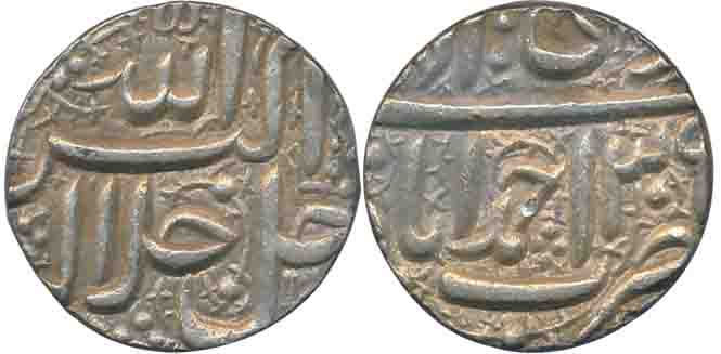 Akbar, Silver Rupee, 11.39g, “Jalalahu” type, Ahmedabad Mint, Ilahi Month Di, Year 39 (KM#