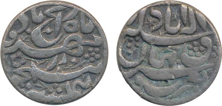 Akbar, Silver Rupee, 11.14g, “So called rebellion issue”, Allahabad Mint (KM# 97.1). Very 