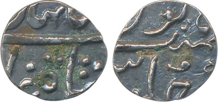 Katak, Silver, ¼ Rupee, 2.56g, in the name of Ahmad Shah (KM# 121). Extremely fine, rare.