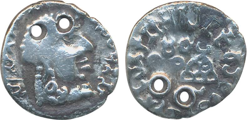 Satavahanas, Siri Satakarni, Silver Drachm, 2.18g, King portrait type, Obv: bust of king f