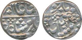 Manak Pal, Silver Rupee ,11.18g, Sawai Jaipur Mint, in the name of Shah Alam II, RY 2, sma