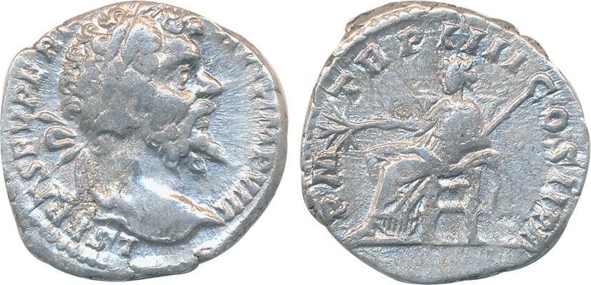 Ancient World, Roman, Septimius Severus, Silver, Denarius, 2.63g, Laodicea ad Mare Mint, O