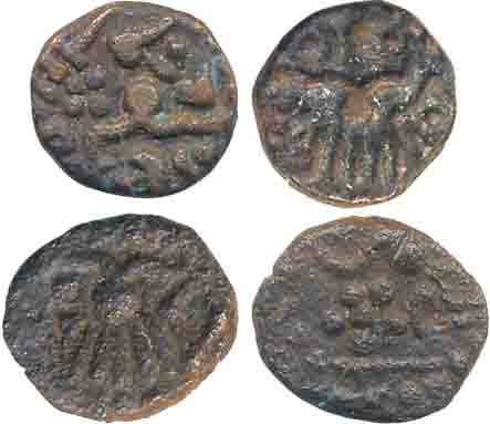Venad Cheras, Copper (2), 1.59g, 1.78g. Very fine to very fine+.