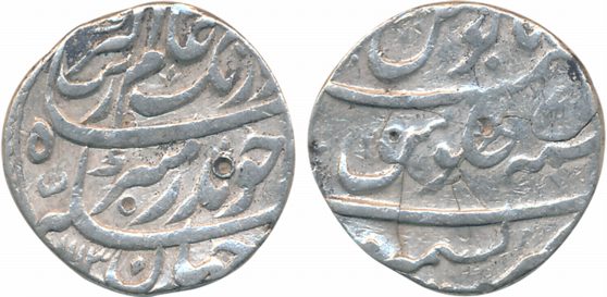 Aurangzeb Silver Rupee 11.38g Kashmir Mint AH 1113 (KM# 300.48). Very fine rare.
