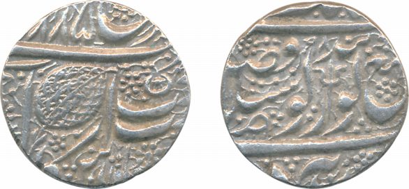 Silver Rupee 11.10g “Trishul” “Guru Gobind” couplet VS 1885/ (18)98 (G Singh# 01.61.02). V