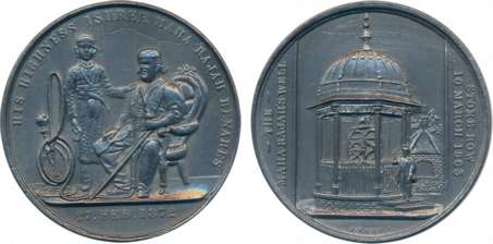 Maharaja of Banaras White Metal Medal Obv: Portrait of the Maharaja of Banaras Ishree Pras