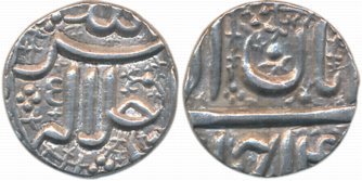 Akbar Silver ½ Rupee 5.69g “Jalalahu” type Ahmedabad Mint Ilahi Month Aban Year 4X (KM 66.