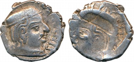 Western Kastrapas Silver Dracham 2.15g Brockage- Lakhi of Obverse. Deep strike very fine r
