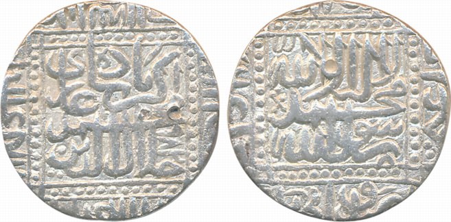 Akbar, Silver Rupee, 10.99g, “Kalima” type, Dar ul Sultanate Ahmedabad Mint, AH 982 (KM# 8