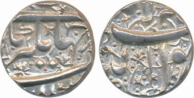 Jahangir, Silver 1/2 Rupee, 5.69g, Ahmednagar Mint (KM# 134.1). Extremely fine, rare.