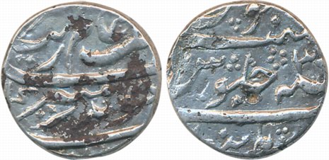 Aurangzeb, Silver 1/2 Rupee, 5.70g, Burhanpur Mint, RY 3X (KM# 294.15) Cleaned, very fine.