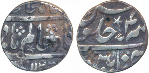 Chinapattan, Silver Rupee, 11.47g, in the name of Shah Alam, AH 1122/ RY 4 (KM# A302). Ver