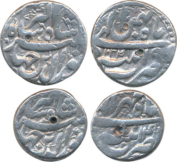 Jahangir, Silver Rupees (2), 11.37g, 11.25g, “Nur ud din” type, Patna Mint, Ilahi Month Mi