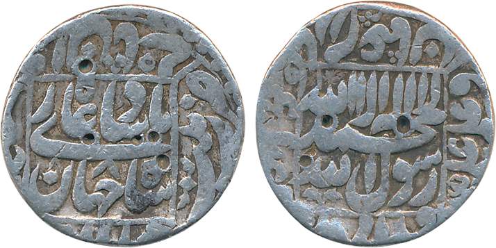 Shah Jahan, Silver Rupee, 11.23g, Patna Mint, RY 8, central inscription within square, kno