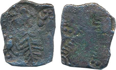 Punch Marked, Attributed to Ashmaka Janapada, Silver 1/2 Karshapana, 1.44g, Uniface, four 