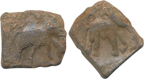 Pre Satavahana, Marathwada Region, Uninscribed, Copper, 3.97g, Obv: Elephant walking to ri