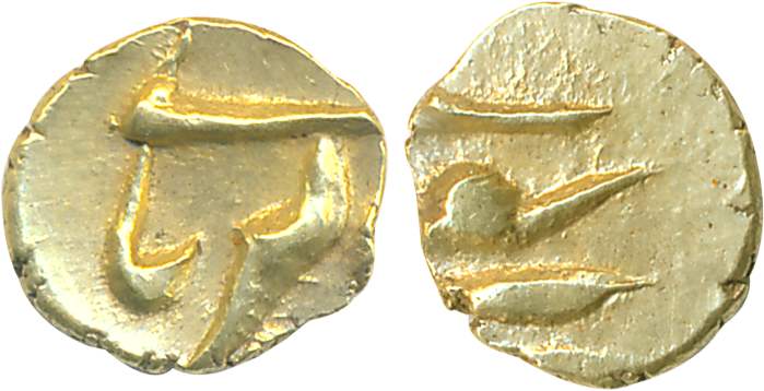 Alamgir II, Gold Fanam, 0.37g, Karapa Mint. Very fine.